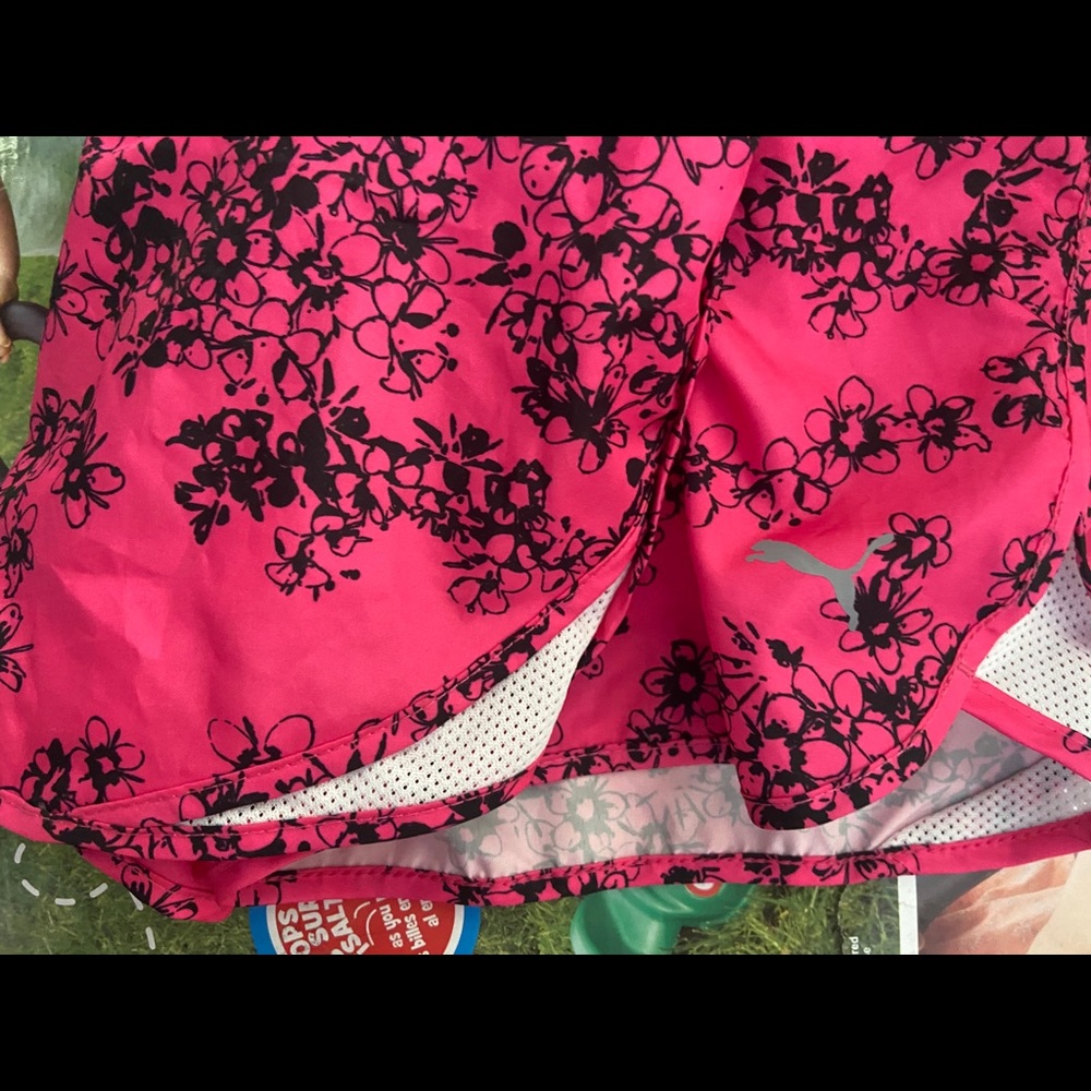 Hot pink puma shorts